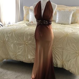 Stunning liquid ombré satin gown